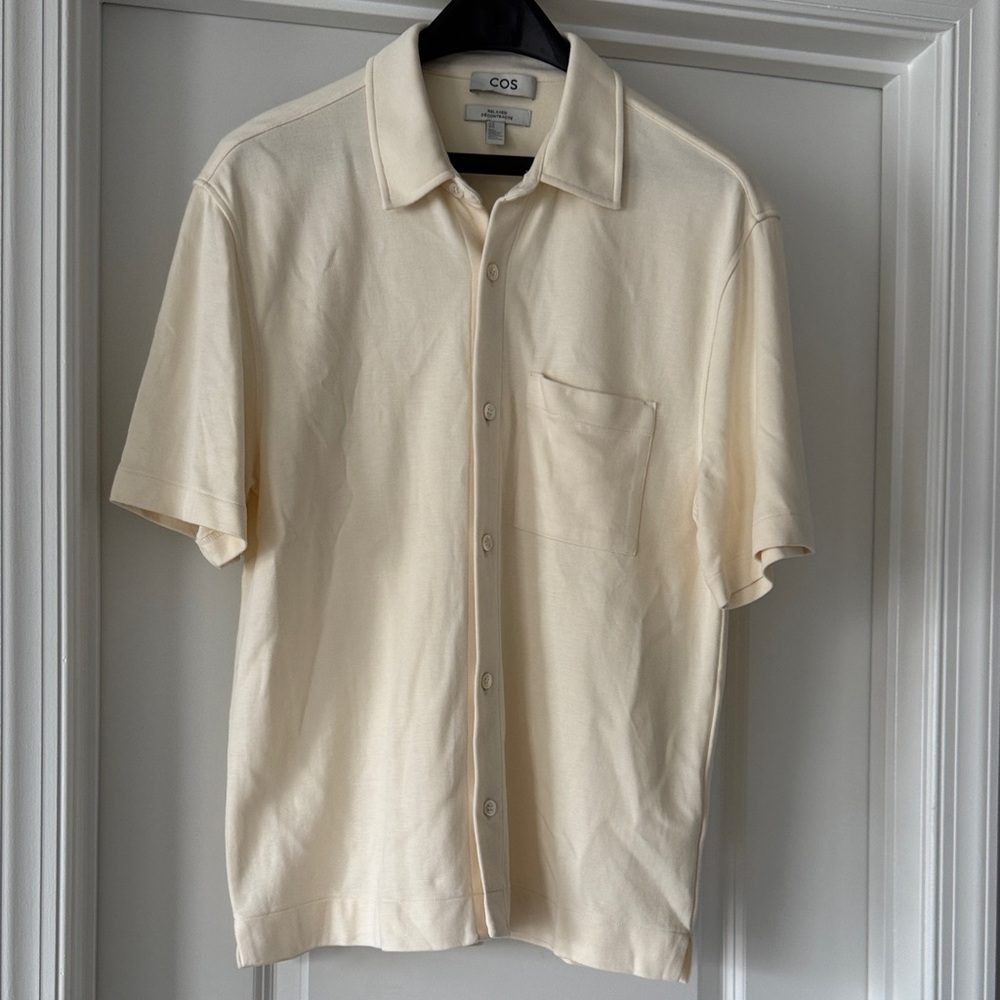 COS Men's Off-White Casual Button Down Shirt